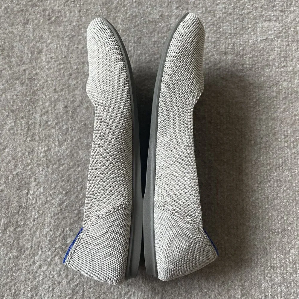 Rothy’s Shoes Womens Size 7.5 Taupe Gray/Beige The Flat Casual Knit Ballet Flats